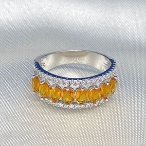 💛 925 Citrine & CZ Ring
